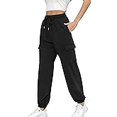 Missufe Women's Joggers Sweatpants Elastic High Waist Drawstring Cinch Bottom Casual Pants with Pockets