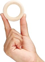 DDSHUN 20 Pcs Unfinished Wooden Rings 55mm Natural Round Craft Connectors view 4