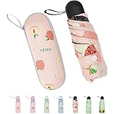 Mini Travel Umbrella Compact, Small Umbrella for Travel, Mini Umbrella for Purse, Sun Umbrella UV Protection, Tiny Pocket Fol