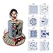 ART Kitchenware New 8pcs/set Castle/Tree/Music Notes/Glasses Cake Design Stencil Set Plastic Template for Fondant Cake Decoration Cookies Decorating Stencil Tool ST-833 Beige/Semi-Transparent
