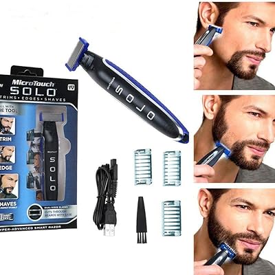 OneBlade Face + Advanced Hybrid Electric Trimmer and Shaver Rechargeable Razor for Men