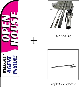 Amazon Com Open House Signs For Real Estate Feather Flag