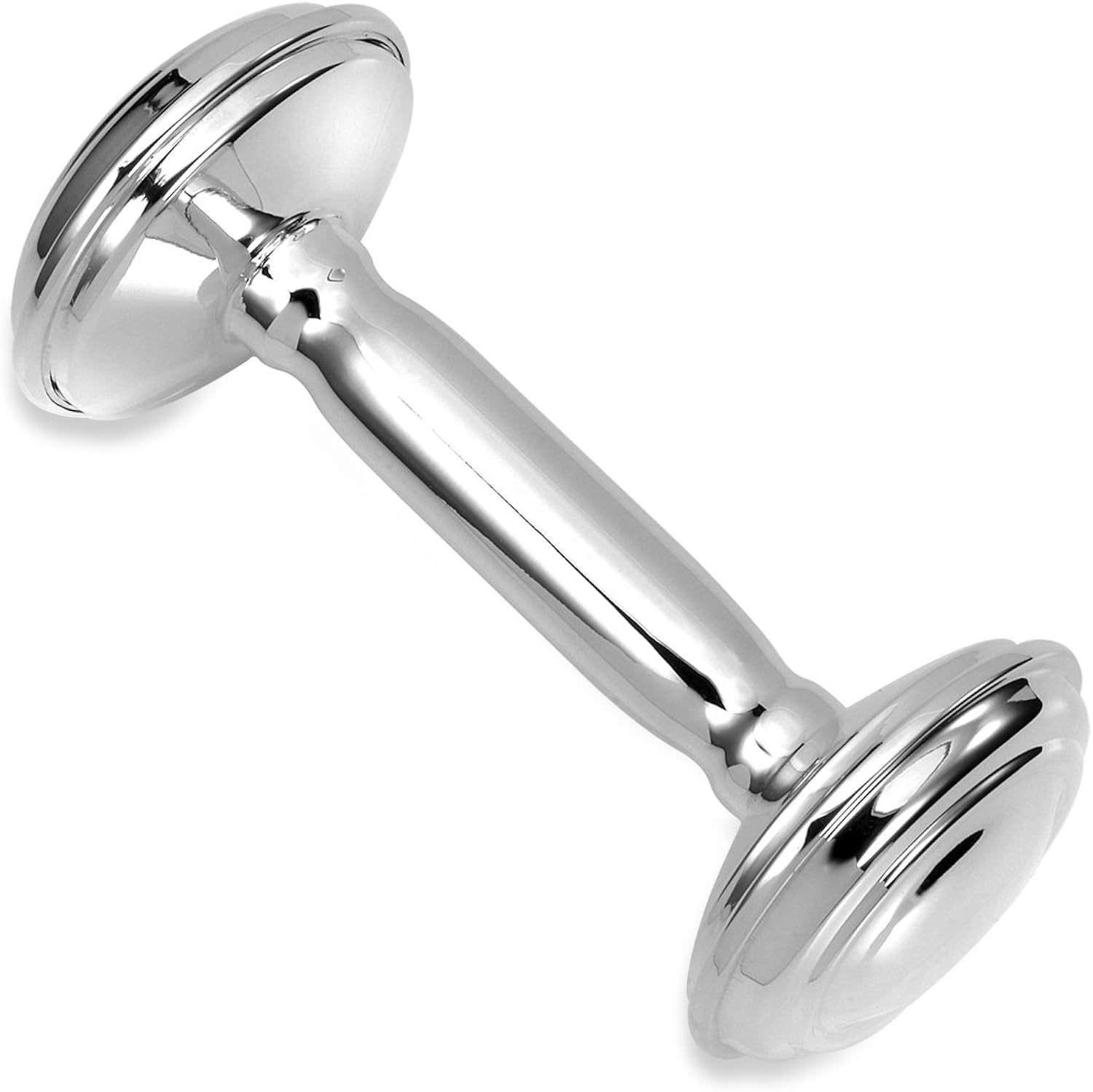 Sterling Silver 925 Baby Rattle Dumbbell Barbell Keepsake