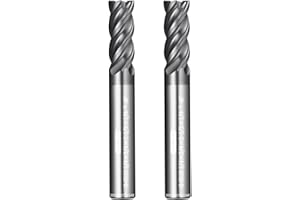 WEXWE Tools G-SUS Series Carbide Square End Mill, MAH Coating, End Mill for Stainless Steel,Titanium, Inconel, Nickel Alloys, Difficult to Cut Materials, 4 Flute,1/4" Shank，Inch Size (.25(1/4)", 2pcs)