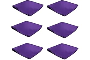 FOMANN Mens Pocket Squares Handkerchief 6 PK Wedding Party Solid Color Handkerchiefs