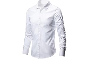 Men's Dress Shirts Long Sleeve Wrinkle-Free Formal Shirts Business Work Casual Solid Regular Fit Button Down Shirts