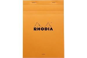 Rhodia Classic French Paper Pads Ruled with Margin 6 in. x 8 1/4 in. Orange (16600C)