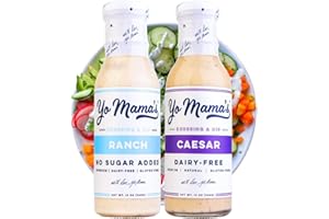 YO MAMA’S FOODS Yo Mama's Foods Keto Ranch & Caesar Combo Dressing and Dip - Pack of (2) - Dairy Free, Gluten Free, Low Sodium, and All Natural!