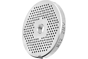 BOLEXINO #12 Stainless Steel 1/16" Meat Grinder Plate, Heavy Duty 2mm Fine Plate For Franks, Hot Dogs