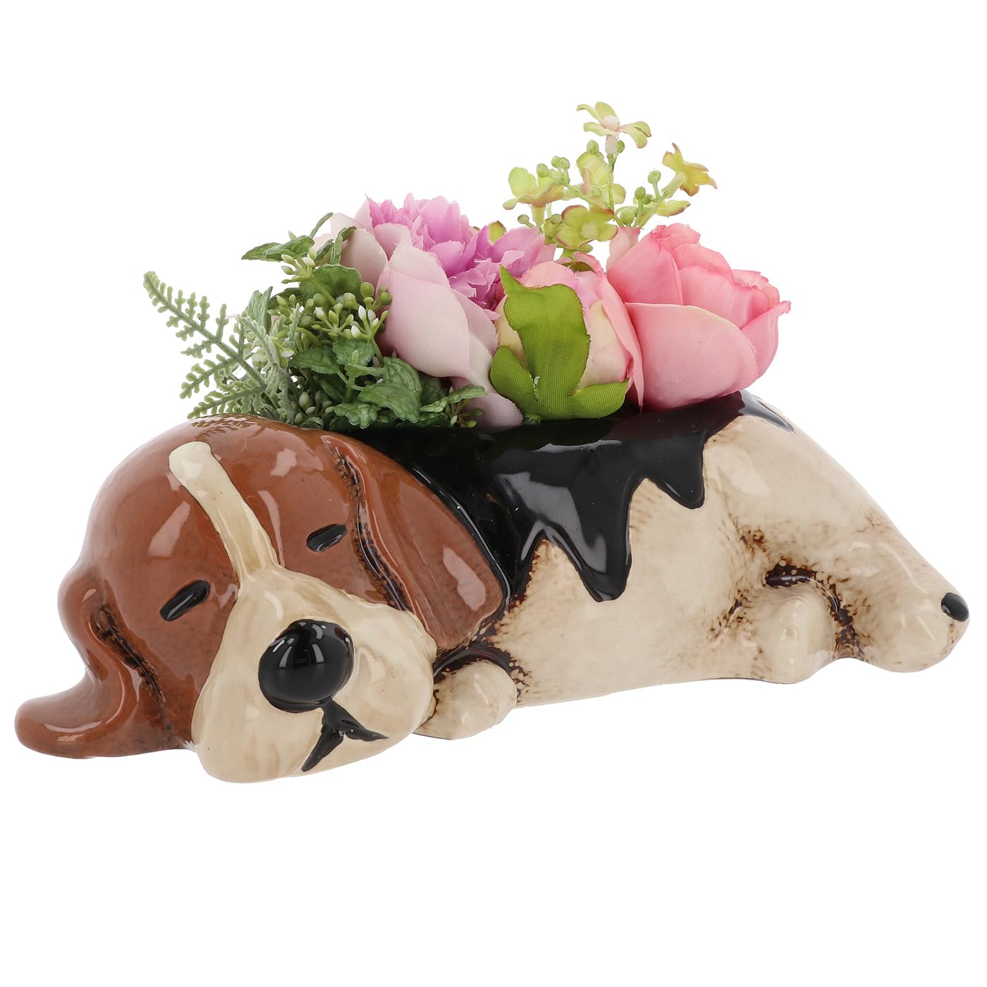 Shudehill Giftware Village Pottery Top Dog Planter - Beagle, Bulldog or Snoozing Bulldog Indoor Dog Design Plant Pots (Beagle)