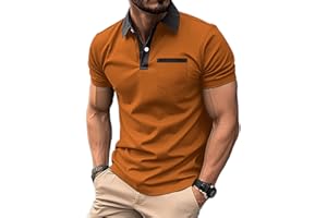 PEVOSU Mens Casual Polo Shirts Classic Short Sleeve Golf Shirt Fashion Button Cotton Top with Pocket