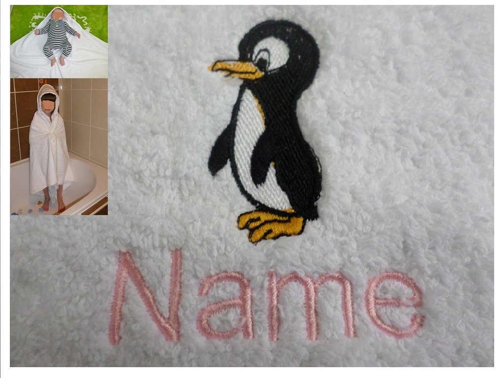 penguin baby hooded towel