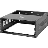 Tecmojo 4U Wall Mount Rack,4U Rack 13.9 inch Depth,132lbs(60kg) Weight Capacity,19" Network Rack for Shallow Server and IT Equipment, Network Switches,Patch Panel Bracket,Black