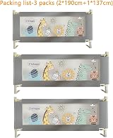 EAQ Bed Rail Toddlers Guard for Double Bed Multi Gear Adjustable Height 3 Pack view 2
