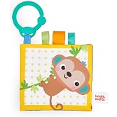 Bright Starts Safari Buddies Soft Book, Crinkle Plush Pages with Lion, Monkey, Elephant &amp; More, Baby's First Book, Unisex, Ages 0+