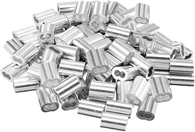 Cretty-Meet 100pcs Aluminium Crimp Loop for 1.5 mm Wire Rope Cable