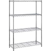 14''Dx36''Wx54''H 4-Shelf Wire Shelving Unit Garage NSF Business Wire Shelf Metal Large Storage Shelves Heavy Duty Height Utility Commercial Grade Steel Layer Shelf Rack Organizer 1000 LBS