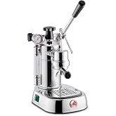 La Pavoni PC-16 Professional Espresso Machine - 16-Cup Capacity Lever Espresso Maker - Chrome Finish- Solid Brass 38oz Boiler - Dual Frothing Systems &amp; Mounted Pressure Gauge - Made in Italy