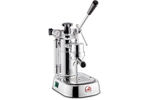 La Pavoni PC-16 Professional Espresso Machine - 16-Cup Capacity Lever Espresso Maker - Chrome Finish- Solid Brass 38oz Boiler