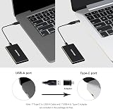 KOOTION External Hard Drive 250 GB Portable SSD USB C Read 500 MB/s Black view 2