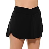 Christina Women’s Solid Black High Waist Skirted Swim Bikini Bottom with Tummy Tamer for a Flattering Fit - Swim Essential