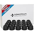 SONICFOAM Memory Foam Earbud Tips - Premium Noise Isolation, Replacement Foam Earphone Tips, 20 Pack for in Ear Headphone Earbuds (SF3 Large, Black)