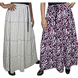 Mogul Womens Hippie Skirts Lot Of 2 Printed Boho Gypsy Boho Long Skirts