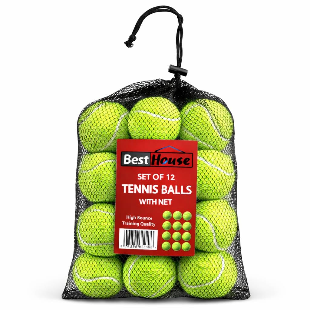 BH | 12 Pcs - Tennis Balls Soft Rubber | Dog Puppies Play | Pet Training | Beginner Practice | Dog Training | Playing Exercise| Casual Sports, Beach - By BEST HOUSE