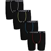 AND1 Boys Boxer Briefs - 4 Pack Performance Boys Underwear Boxer Briefs with Functional Fly Pouch, 5" Inseam (Size: 6-18)