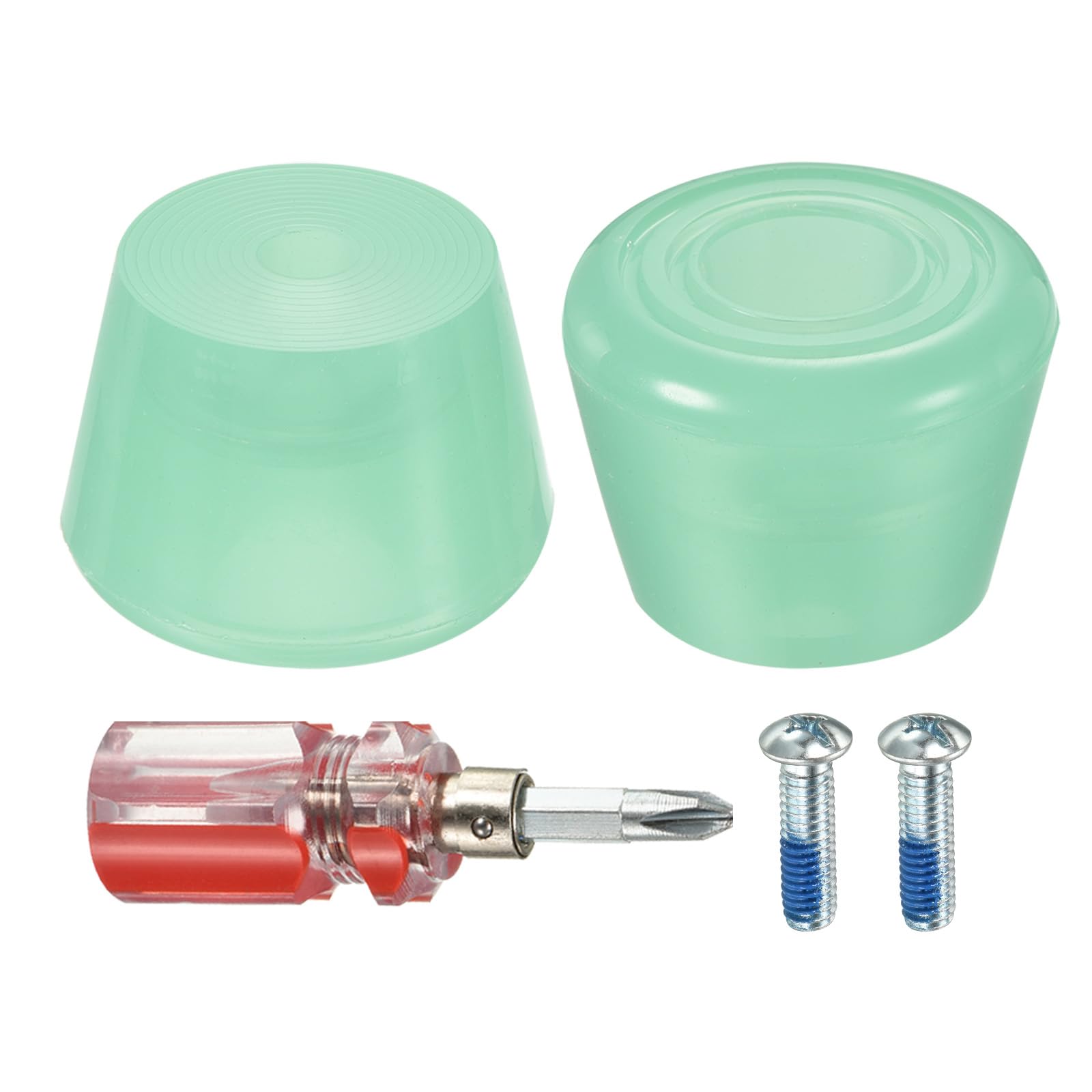 M METERXITY Roller Skate Stopper - Rubber Brake Block Toe Stops, Adjustable with Screwdriver, Apply to Roller Skate (1.46 Inch 1.85 Inch Dia, Green)