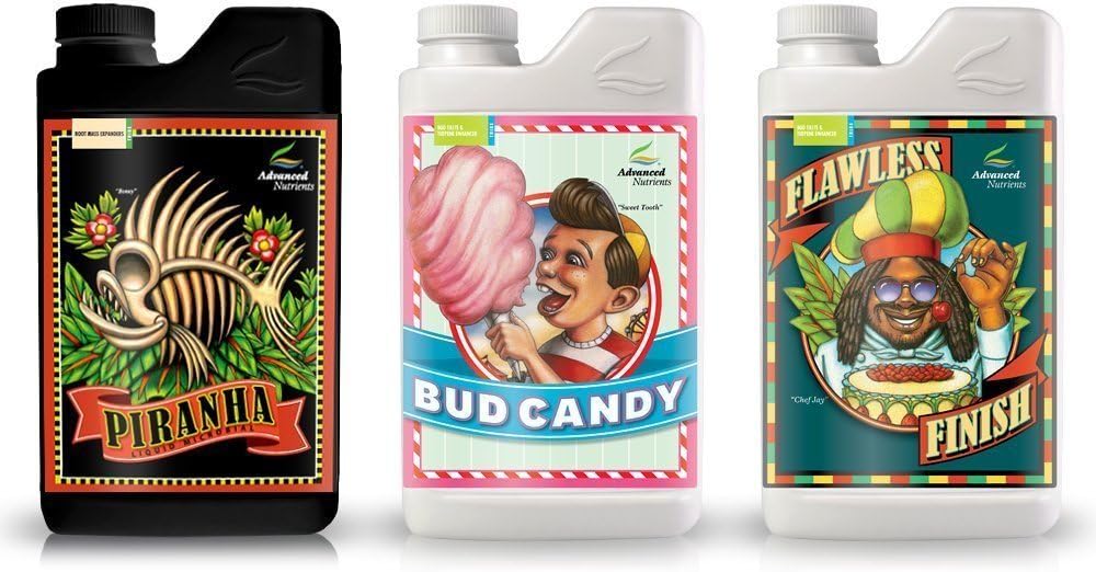 Advanced Nutrients Expert Grower Bundle Piranha, Bud Candy, Flawless Finish Plant Fertilizer Booster Enhancer, 250 ml, 8.4 oz