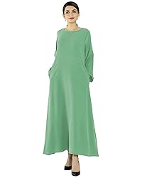 Zofocy Solid Color Women Abaya Modest Muslim Prayer