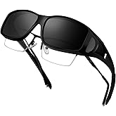 KANASTAL Fit Over Glasses for Men Women Polarized UV400 Protection Fashion Wrap Around Shades