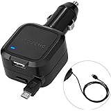 Car Charger, Mosche Retractable Micro USB Cable Car Charger Charges Quickly in the Car with 5.6A USB for Samsung Galaxy S6/ S6 Edge (Black).