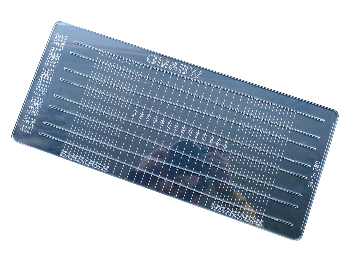 GM&BW Catapult Flat Bands-Normal & Anti-cold Version, Thickness 0.4-0.8mm, Band Cutting Ruler for Any Taper, Choice of Professional Players for Hunting or Competition or Fishing (template 24 16)
