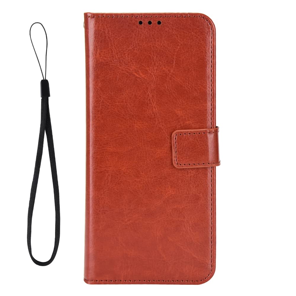 Case for TCL 40 NxtPaper 4G Case Wallet Faux Leather Flip Case Card Slots Secure Magnetic Closure Lock Faux Leather Case Cover for TCL 40 NxtPaper 4G-Brown