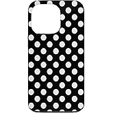 iPhone 13 Pro Black and White Polk Dot Pattern Polkadot Case