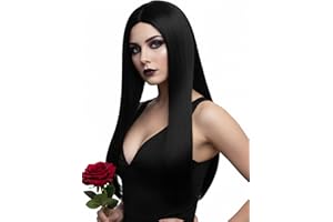ZGXYZXMY Long Black wig for Women Straight Middle Part Synthetic Wig for Cosplay Halloween