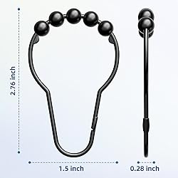 Titanker Shower Curtain Rings Hooks, Rust-Resistant