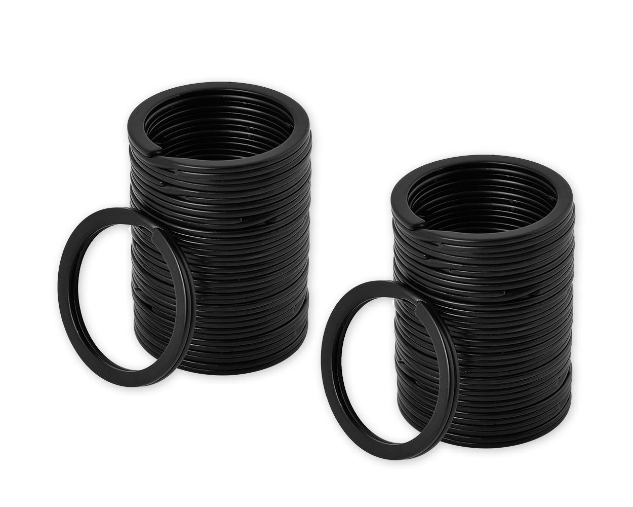 Round Flat Key Chain Rings 1.25 Inch Metal Split Ring for House Car Key Attachment Set of 40 (1.25 Inch)