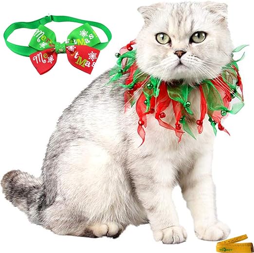 cat christmas bow tie collars