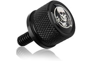 Motorcycle Rear Seat Bolt Screw 1/4"-20 Thread,Knurled Skull Fender Rear Seat Bolt Compatible with Harley Davidson Sportster 