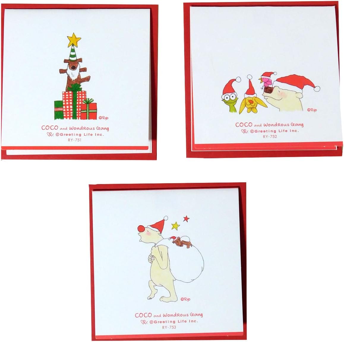 Amazon Co Jp Coco Chan Greeting Life Christmas Cards Mini Pop Up Set Of 3 Ry 16 Am Office Products