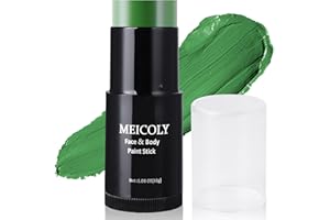 MEICOLY Green Face Body Paint Stick(1.06 Oz),Christmas Stocking Stuffers,Green Face Paint for Halloween Elphaba Witch Makeup,Hunting Hulk Camo Face Paint,St.Patrick’s Day Accessories,Green Eye Black