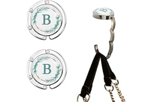 NZNDB 2pcs Foldable Purse Hook for Table, Folding Handbag Hanger, Personalized Letters Collection Desk Purse Holder for Women Bag (B)