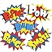 JPSOR 600pcs Superhero Stickers Funny Reward Express Paper Super Logo for Superhero Birthday Party Supplies(2 Rolls Total 600pcs)