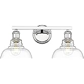 Golden Lighting 0305-BA2 Carver 2 Light 8" Wide Vanity Light - Chrome/Clear
