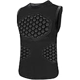HolyElks Youth Padded Protective Shirt, Chest Rib Protector Heart Guard Sternum Shirt for Baseball Football Paintball