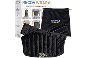 RECOV WRAP – Moist Heat Therapy Wrap to Soothe Aches, Muscle Pain, Stiffness, Back, Neck, Shoulder, Hip & Cramp Relief, Micro