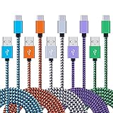 FiveBox 5Pack Fast Charger Compatible Samsung Galaxy S10e A10e A20 A30 A40 A50 A60 A70, LG Stylo 4/5, LG G8 G7 V40 ThinQ, Google Pixel 2/3/4 XL, 6FT USB Type C Cable Power Charger Nylon Charging Cord